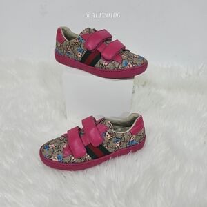 Gucci Bambi GG Canvas Kids Sneakers Pink EU 31 US 13C Rare